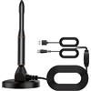 ZHVoyage 2026 Nuova Antenna Tv digitale Interna, Interni ed Esterni con Base Magnetica, Amplificatore di Segnale Support 4K HD/1080P/VHF/UHF per Home Smart Televisione/Radio, Cavo Coassiale 5M
