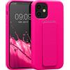 kwmobile 1x Custodia Compatibile con Apple iPhone 12 mini - Cover Supporto Dita - Back Case per Smartphone - Protezione Gommata rosa shocking