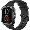 GIOPUEY 22mm Cinturini Compatibile con Blackview W60/W70 Pro/W80 PRO, Morbido Silicone Cinturino [Resistente all'Usura] [Traspirante] - Black