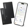 AURIVEE® 2 Carta Tracker Portafoglio-Carta Intelligente Compatibile Apple Find My, Localizzatore Bluetooth per Portafogli, Borse, Bagagli, Ricarica Wireless, Allerta Modalità Perso