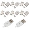 Harrisen Set di 20 prese USB 2.0 tipo A 4 pin con copertura in plastica bianca, presa per il supporto fai da te modulo adattatore per saldare fili e cavi