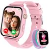 Alutoria Smartwatch per Bambini, Orologio per Bambino Bambina GPS+LBS+Wi-Fi Tracciatrice, SOS 4G Chiamate Chat vocale Videochiamata Gioco Fotocamera Contapassi, Regalo per Ragazza e Ragazzo 4-12 Anni, Rosa