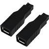 ECSiNG Convertitore IEEE1394 Da 6 Pin Femmina A 9 Pin Maschio 2 Pezzi Compatibile Con Firewire Da 400 A 800