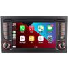 LXKLSZ Autoradio compatibile con Wireless Carplay/Android Auto per Audi A4 S4 RS4 2002-2008 SEAT EXEO con IPS touch screen da Bluetooth/Mirror Link/FM/AM/USB