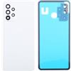 Generico Copri Batteria compatibile con SAMSUNG GALAXY A52 4G A525F / A52 5G A526B / A52S 5G A528B retro Posteriore Back Cover coperchio in plastica rigida + lente con cornice + Biadesivo perincollato (Bianco)