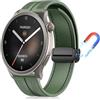 PaceBid 22mm Cinturino per Amazfit Balance 2/3/Ultra/Bip 6/Bip5/Bip Max/Cheetah Pro/2 Ultra, Silicone+Intrecciato Magnetico Cinturini per Amazfit Balance/GTR 4/3 Pro/2e/GTR 47mm/Stratos - Verde