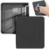GIOPUEY Cover Compatibile con Tolino Vision Color/Vision 6, Flip Pelle + PC TPU Trasparente Case con Cinturino Guscio Rigido Posteriore - Black