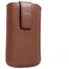 SYSTEM-S Sistema di S pregiata Custodia protettiva Case Cover con funzione di ritiro linguetta in marrone per Nokia C3 - 00 C6 - 00 C7 - 00 E63 E65 E71 E72 E75 N73