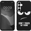 kwmobile Cover Compatibile con Samsung Galaxy A55 5G - Custodia in Silicone TPU - Cover Protettiva Soft Case - Don't touch my phone bianco/nero