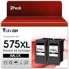Torvon PG 575XL Nero Cartucce per Canon 575 XL Nero 575XL Cartucce nere per Canon Pixma TS3550i TS3551i TS3750i TS3751i TS3752i (2 nere)
