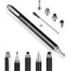 Penyeah Penna stilo 4 in 1 per touch screen, ad alta precisione e sensibilità, pennino capacitivo universale per tablet, iPhone, iPad, computer portatili, con 4 punte di ricambio, colore nero