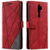 SONWO Cover per Oppo A9 2020 / Oppo A5 2020, Flip Caso in PU Pelle Case Cover Portafoglio Custodia per Oppo A9 2020 / Oppo A5 2020, [Kickstand] [Slot per Schede], Rosso