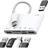 WASRUYI Adattatore USB C OTG 6in1 Lettore di Schede SD Micro SD TF Caricabatterie per Apple per iPhone per iPad Macbook compatibile per Samsung Android Porta Memoria Chiavetta Macchina Fotografica Accessori