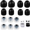 EceoThsy 14x Auricolari Di Ricambio Compatibili Con Sony WF-1000XM3, WF-1000XM4 - Gommini in Silicone Sostitutivi Nero-Trasparente in 4 Misure Per Un Comfort Ottimale, Ear Bud Tips