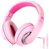 RockPapa Comfort+ Cuffie Over Ear per Bambini Con Filo, Microfono e Controller di Volume - Jack 3.5 mm Stereo per Ragazzi e Bambine - Ideali per Scuola, Viaggio, Telefono, PC - Rosa