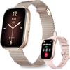 niolina Smartwatch Donna Uomo, 1,75'' Orologio Smartwatch con Effettua/Risposta Chiamate, 120+ Sportive Smart Watch con Contapassi/Sonno/Cardiofrequenzimetro, IP68 Fitness Tracker per Android iOS, Oro Rosa