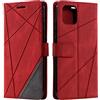 SONWO Cover per Galaxy A03, Flip Caso in PU Pelle Case Cover Portafoglio Custodia per Galaxy A03, [Kickstand] [Slot per Schede], Rosso