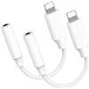 Oliveria Adattatore Cuffie i-Phone, 2 Pack Adattatore Jack i-Phone, Adattatore Lightning Jack Cuffie, Adattatore i-Phone Jack, Adattatore Jack Lightning, Adattatore AUX i-Phone