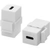 QIANRENON 10 Gbps USB C 3.1 femmina su presa Keystone Jack accoppiatore USB C Keystone piastra da parete modulo connettore 100 W ricarica per pannelli patch da