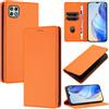 DENDICO Cover per Samsung Galaxy A22 5G, Custodia in PU Pelle Portafoglio con Blocco RFID, Chiusura Magnetica Cover per Samsung A22 5G, Arancione