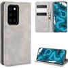ROVLAK Custodia per Huawei P40 PRO Case Portafoglio Flip Cover con Slot per Schede Custodia in Pelle Antiurto PU+Case in Silicone TPU Interna per Huawei P40 PRO Cover,Grigio
