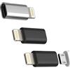 zoyuzan Adattatore Caricabatterie da Micro USB a Lightning (confezione da 3) per iPhone 14, 13, 12, 11, Pro Max, 7, 8, Plus, X, SE, XS, XR e iPad Air, accessorio per Apple, adattatore cavo maschio