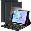 EasyAcc Custodia per tastiera compatibile con iPad 6° generazione 2018/5° generazione 2017, iPad Air 2 & 1, wireless Bluetooth QWERTZ tedesco con portapenne, colore: nero