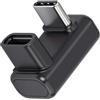 chenyang Adattatore prolunga USB C, USB 5.0 tipo C maschio a femmina, adattatore angolato a 180 gradi, supporta trasferimento dati 80 Gbps PD 240 W, ricarica rapida 16K/8K/5K uscita video