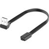 JSADZKJ Cavo da USB a USB-C con angolo di 90 gradi USB 2.0 maschio a connettore femmina di tipo C Adattatore Cavo corto da USB A a tipo C per PC, laptop 20CM (angolo Su)