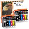 LOSMANN D&C 12x Cartucce d'inchiostro compatibili per Canon PGI-520 CLI-521 per Canon Pixma MP620 MP640 MP640R MP980 MP990 MX860 MX870 Series IP3600 Series IP4600 Series IP4600X IP4700 MP540 MP550 MP560