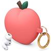 elago Cover Pesca Peach 3D per AirPods Pro | Design 3D Carino, Custodia Protettiva con Moschettone (Rosso)