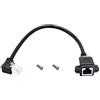 AAOTOKK Angolo Curvatura Sinistra Cat 6 Maschio a Femmina Rete Ethernet Schermato Vite Cavo di Prolunga Montaggio Pannello Connettore per Router,Modem(30cm/1 Piede Sinistra)