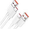ACOCOBUY 2m 2 Pack Cavo USB Type-C Ricarica Rapida per Xiaomi 17/15T/14T/13T/12T/11T Pro, 120W 6A Cavo Carica Cable USB C Ricarica Rapida per Redmi Note 15 14 13 12 11 10 Pro POCO X8/F8/M8/X7/F7/X6/Pad 8/7/6/5