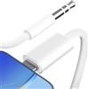 Obllemn Cavo Aux Auto per iphone, Cavo Audio Su Audio da 3,5 MM con iphone Se/14/14 Pro/14 Plus//12/11/X/Xs/Xr/8,Adattatore Cuffie Autoradio Accessori Altoparlante Stereo Connettore, Bianco, 1m