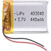 Liter energy battery Batteria 403040 LiPo 3.7V 440mAh 1.628Wh 1S 5C Liter Energy Battery per l'elettronica Ricaricabile Telefono Portatile Smartwatch Orologio GPS - Non adatto per Radiocomando 42x30x4mm (440mAh|403040)