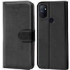 Verco custodia per OnePlus N100, Case per OnePlus N100 Cover PU Pelle Portafoglio Protettiva, Nero