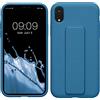 kwmobile 1x Custodia Compatibile con Apple iPhone XR - Cover Supporto Dita - Back Case per Smartphone - Protezione Gommata Blu Indaco