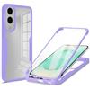 RonRun Cover per Samsung Galaxy S25 Edge, 360 Gradi Antiurto Custodia con Protezione Schermo Integrata Trasparente Rugged TPU Bumper Doppia Protettiva Cover per Samsung Galaxy S25 Edge - Viola