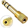 REY Adattatore connettore Jack 6,35 mm maschio a Jack 3.5mm femmina, placcato oro