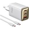 toocki 65W USB C Caricatore, GaN Ⅲ 3-Porto Presa USB Alimentatore, Caricabatterie Rapido Compatto con 100W Cavo per MacBook iPad Pro Air, iPhone 16 15 14 Pro Max, Samsung S24 Ultra, Tablet, Laptop