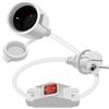 YINGAYOU Prolunga Schuko Corta con Interruttore 16A 250V Prolunga Elettrica Schuko Impermeabile, 2AC IP44, Adatta per Ambienti Interni o Esterni (Bianco, 0.5 m)