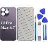 LiXiongBao Sostituzione del coperchio del vetro posteriore 14 Pro Max per iPhone 14 Pro Max Sostituzione del vetro posteriore posteriore da 6,7 '' con kit di strumenti di riparazione (Deep Purple)