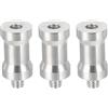 PATIKIL Viti Adattatore 1/4 Femmina a 1/4 Maschio Argento 3pz