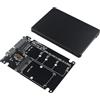 HALJIA Adattatore convertitore M.2 NGFF mSATA SSD a SATA 3 Adattatore per disco rigido 2 in 1 a 2.5 SATA 3.1 7mm Scheda di spessore 22 pin B & M Chiave M.2 NGFF a SATA Adattatore Supporto SSD mSATA/M