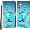 Haninsuze Cover per Samsung Galaxy A34 5G, Custodia Interno TPU Antiurto Portafoglio con Disegni [schede Fessura] [Supporto Stand] Cover Libro in PU Pelle (farfalla)