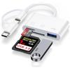 Kigpozi Lettore di schede SD 3 in 2 per iPhone, adattatore per schede SD Lightning USB C