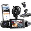 Hikity 3 1080P WiFi Dashcam 4 Dashcam con DVR G-Sensore Scheda TF 64G | Auto APP Controllo Dashcam con Angolo 360° Modalità Parcheggio 24H Registrazione Ciclica Telecamera Auto Visione Notturna