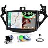Fuluku 2+64G Android Autoradio per Opel Corsa E 2015-2019/Opel Adam 2013-2016 Wireless Carplay Android Auto, 9'' IPS Touchscreen Radio con Bluetooth/GPS/Telecamera di Retromarcia/FM/WiFi/SWC/26UI
