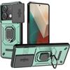 ESTH® Cover per Xiaomi Redmi Note 13 5G con Custodia per Fotocamera Scorrevole e Supporto ad Anello [Custodia Paraurti Compatibile con Supporto Magnetico per Auto], Verde