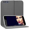 mtb more energy® Custodia Cover Bookstyle per Huawei P10 Plus / P10+ (5.5'') - Grigio - Pelle Sintetica - Portafoglio Protettiva